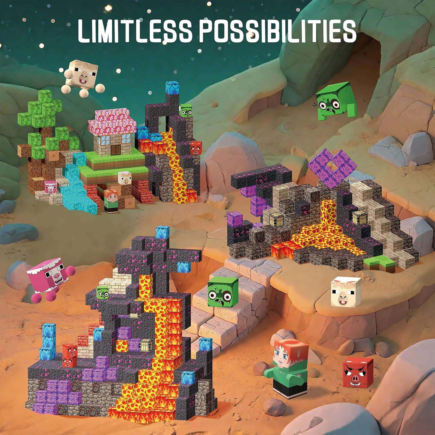 Magnetic Building Blocks Construction Set, Educational STEM Toy (Creators-Battle)