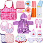 21 Pcs Baby Doll Accessories Baby Doll Diaper Bag Set with Accessories Include Diaper Disappearing Milk Bottles Pacifier Bib Feeding and Caring Set for Boys Girls Birthday Gifts