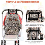 Baby Diaper Bag Backpack Travel Diaper Bags for Baby Girl Boy Large Capacity Baby Bag Backpack for Women Leopard Print