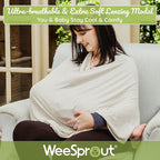 WeeSprout Nursing Cover for Breastfeeding, Soft & Breathable Nursing Poncho, Neck Insert for Hands-Free View, Machine Washable & Dryer Safe Feeding Cover Up