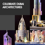 CubicFun 3D Puzzles for Kids Ages 8-10 LED Dubai Cityline, Arts and Crafts for Kids Ages 8-12 STEM Projects for Kids Ages 8-12 Gifts for 8 Year Old Toys for 8 Year Old Girls Lighting Architecture