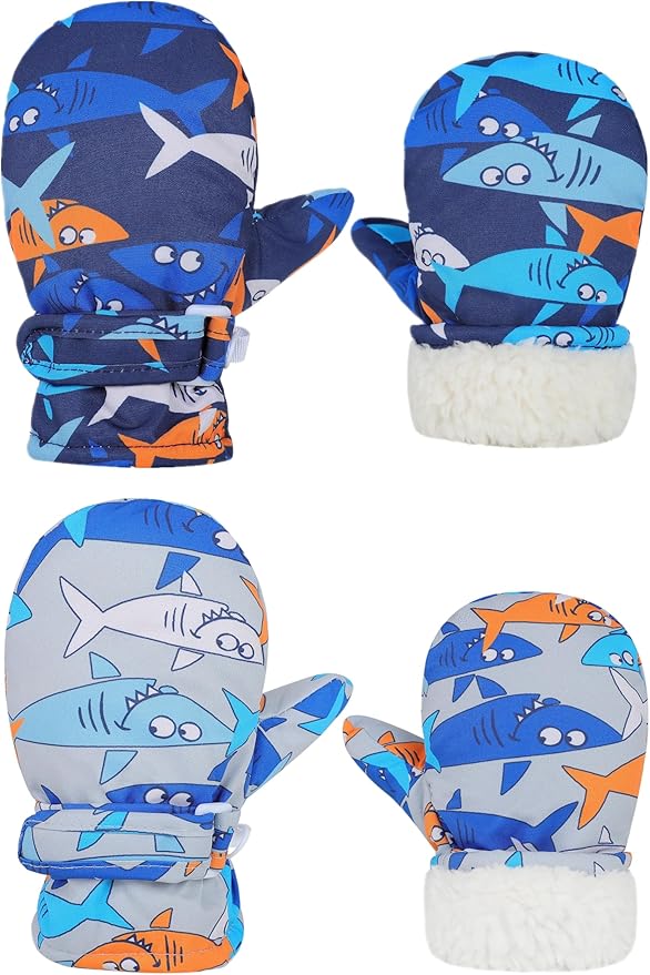 Toddler Gloves Kids Mittens Winter Warm Lined Fleece Gloves Waterproof Snow Baby Mitten for Boys Girls