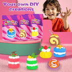 ifergoo Air Dry Clay Kit for Kids - Cakes Modeling Clay, Includes 6 Dessert Designs and Display Stand, DIY Art & Crafts School Projects, Home Party Kids Toys, Holidays Gifts for Age 3-12 Girls & Boys