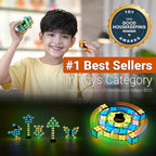 TOSY Magnet Fidget Spinner Glow - 16 Blocks, 3 in 1 Toy: Transformable Fidget Spinner, Infinity Cube, 2x2 Puzzle Cube, Glow, Stress Relief, STEM Magnet Tiles Birthday Gift for Kids/Boys/Girls/Adults