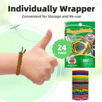 Mosquito Repellent Bracelets, DEET-Free, Individually Wrapped PU Leather Insect & Bug Repellent Wrist Bands (Pack of 24)