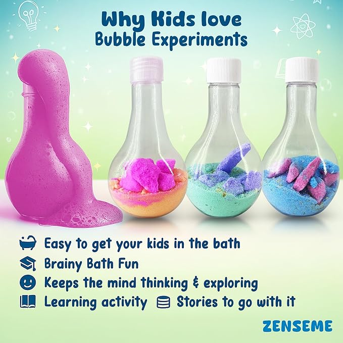 Kids Bath Bombs Powder with Mini Unicorn Inside – Bubble Bath for Kids – Bathtime Experiment Kit Mix - Blast of Foam & Colour Surprise – Gift Set of 4