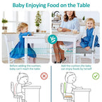 Toddler Booster Seat for Dining Table, Stronger Support Non-Slip Bottom Booster Seat for Kitchen Chair 2 Adjustable Straps Portable Travel and Home Increasing Booster Cushion Kid Baby(Grey)
