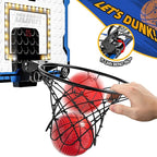 Indoor Basketball Hoop for Kids, Over The Door Mini Basketball Hoops, LED Light Mini Hoop with Scoreboard & 4 Balls, Kids Basketball Hoop Sport Toys Gifts for 5 6 7 8 9 10 11 12+Year Old Boys