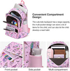 CLUCI Kids Backpack for Girls Bookbags Preschool Backpack Toddler Daycare School Bag Elementary Kindergarten Lightweight Waterproof Pink Unicorn
