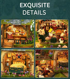 Spilay Miniature Dollhouse Miniature House Kit,DIY Kit Mini Modern Villa Model with Music Box ，Best Christmas Birthday Gift.(Forest Adventures)