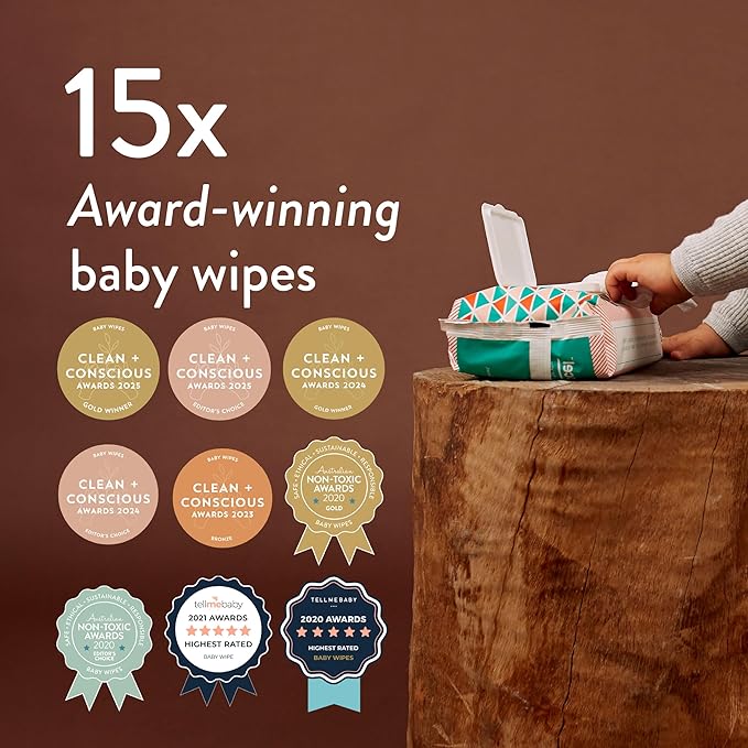 JOONYA Unscented Baby Wipes — Plant-Based, Fragrance-Free Diaper Wipes | Hypoallergenic, Non-Toxic, Compostable & Biodegradable Wet Wipes for Sensitive Newborn Skin | 3 Packs of 80 Wipes (240 Total)