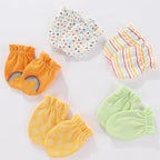 Newborn Baby Boy Girl Caps Mittens Socks Set Cotton Baby Essentials Accessories (Hats+Gloves+Socks)