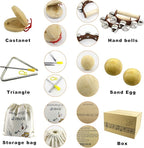 VINJOE Wooden Music Set–Kids Musical Instruments Toys, Natural Wood Percussion Instruments Toy for Kids Preschool Education Baby Musical Toys Instrument Set for Toddlers Best Gifts for Christmas