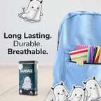 BioSwiss Bandages, Halloween Ghost Shaped Self Adhesive Bandage, Latex Free Sterile Wound Care, Fun First Aid Kit Supplies for Kids, 50 Count