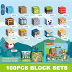 Magnetic Blocks 100 PCS Magnetic Building Blocks, 3+ STEM Montessori Sensory Toys, Magnetic Cube for for 3 4 5 6 7 8 9 10 11 12 8-12 Years Old Boys & Girls Birthday Gifts