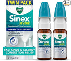 Vicks Sinex SEVERE Allergy & Sinus Nasal Spray, Original Ultra Fine Mist, Decongestant Medicine, Relief from Nasal Congestion due to Cold or Allergy, Sinus Pressure Relief, 265 Sprays x 2