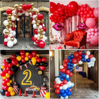 RUBFAC 129pcs Red Balloons Different Sizes 18 12 10 5 Inch for Garland Arch, Premium Latex Balloons Red Birthday Decorations Wedding Valentine's Day Baby Shower Party Decor