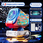 2025 Upgraded Bubble Machine with Remote Control, Automatic Rotation & RGB Lights, 1800mAh Rechargeable Battery, Type-C Charge, Bubble Maker for Kids, Weddings, Birthday Parties, Outdoor Activities
