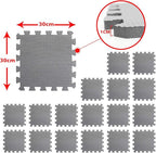 XMTMMD Soft Non-Toxic Foam Baby Play Mat | Toddler Playmat | EVA Foam Interlocking Tiles for Gym, Nursery, Playroom | 18 Squares Foam Floor Mats for Kids & Babies | Gray Jigsaw Puzzle Play Mat