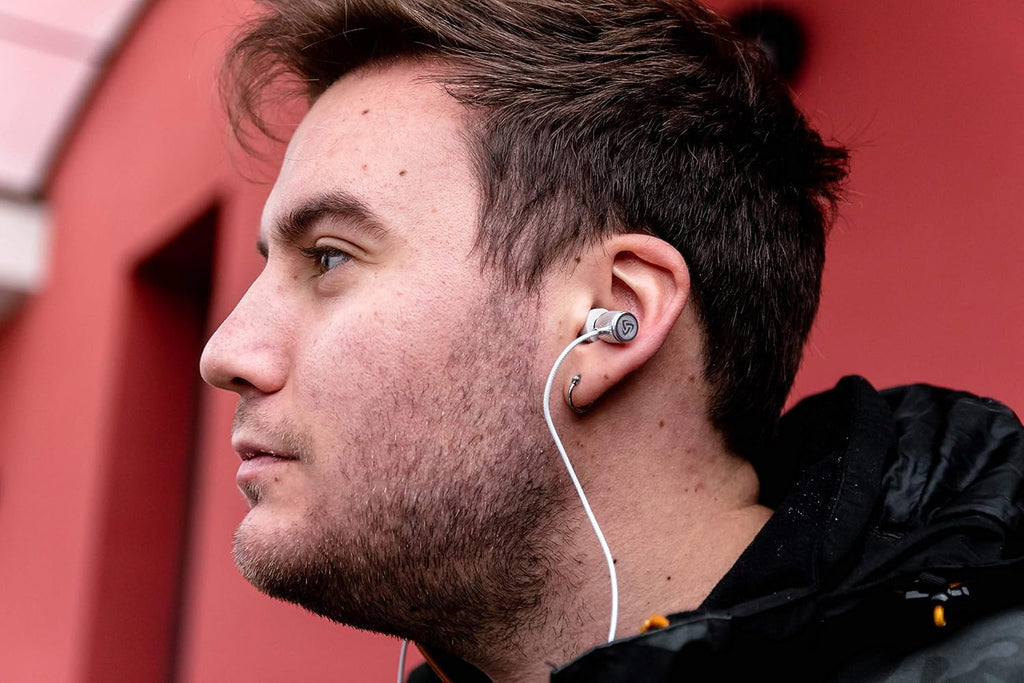 LUDOS Ultra Wired Earbuds in-Ear Headphones, 5 Years Warranty, Earphones with Microphone, Noise Isolating Ear Buds, Memory Foam for iPhone, Samsung, School Students, Kids, Women, Small Ears - White