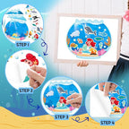 LINAYE 24 Sheets Ocean Stickers with Under The Sea Scenes, Make Your Own Sea Life Animal Fish Stickers, Ocean Summer Crafts Activities for Kids