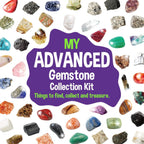 XXTOYS Rocks Collection 48 PCS Rock and Mineral Education Set Gemstones for Kids Geology Gem Kit with Tiger’s Eye Rose Quartz Red Jasper and More Identification Guide STEM Science Education