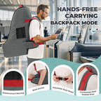 RAINSMORE Padded Car Seat Travel Bag for Airplane Heavy Duty Car Seat Backpack for Air Travel Baby Carseat Cover Bags for Airport Large Car Seats Carrier Fits Car Seats & Booster Seats,Gray