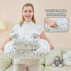 Nursing Pillow for Breastfeeding, Breast Feeding Pillow for Mom Support, Adjustable Waist Strap and Removable Cotton Cover, Leaves