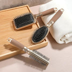 NVTED Hair Brush Set with Detangling Nylon Pins Massage Paddle Brush Cushion Hair Combs Hair Dryer Brush for Women Men Kids Girls (GOLD)