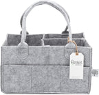 Parker Baby Diaper Caddy - Nursery Storage Bin and Car Organizer for Diapers and Baby Wipes - Gray, Regular