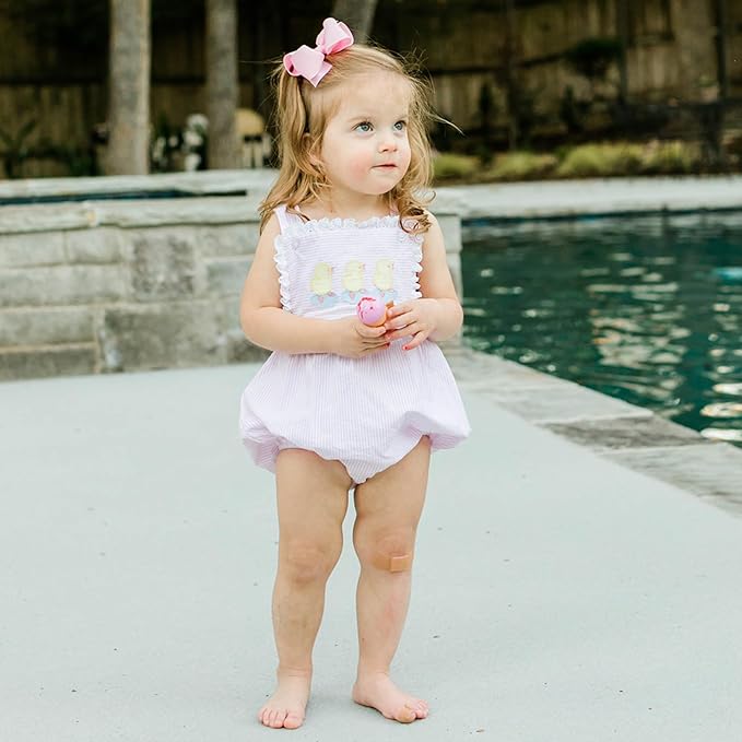 Wee Ones Girls' Plain Wrap Classic Grosgrain Hair Bows on a WeeStay No-Slip Hair Clip, Handmade, Small, Pearl Pink