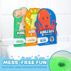 Tub Works® Magical Kids Bubble Bath, Variety 12 Pack | Creates Colorful Water & Tons of Bath Bubbles | Nontoxic | Character-Themed Bubble Bath for Kids | Green, Blue & Orange Bath Colors