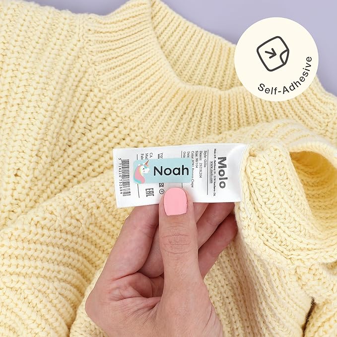 Personalized Name Labels for Kids (60) – Custom Waterproof & Durable Stickers for Clothing, Daycare, Office & School Supplies - Unicorns