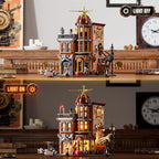 FUNWHOLE Steampunk Flying Club Lighting Building-Bricks Set - 1871 Pcs Modular Building Blocks Display Collectible Set for Adults