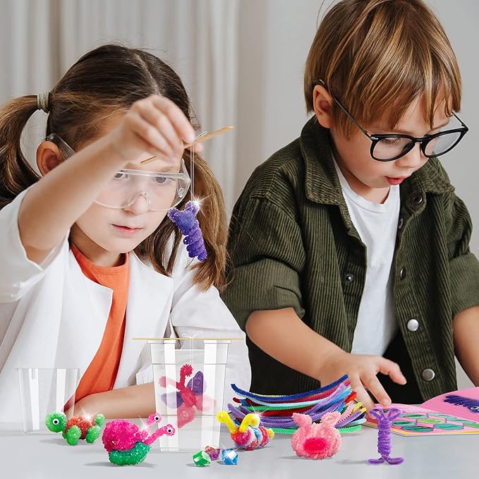 XXTOYS Crystal Growing Terrarium Kit - Crafts for Girls Ages 8-12- Create 12 Animals Science Kit for Kids - Light-Up Crystal Lantern Kit– STEM Toys for 7-12 Great Birthday Gifts for Boys & Girls