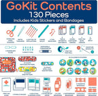 KeepGoing Travel First Aid Kit for Kids – 130 Pc. for Car, Home, Purse, Diaper Bag & Backpack with Latex-Free Bandages - Mini First Aid Kit Travel Size TSA-Approved