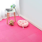 qqpp EVA Rubber 18 Tiles Interlocking Puzzle Foam Floor Mats - Baby Play Mat for Playing | Exercise Mat for Home Workout. Red. QC-Ib18N