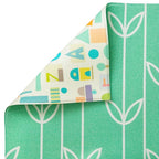 Baby Care Play Mat (Large, Sea Petals - Green) Original One-Piece Reversible Rollable Waterproof Play Mat for Infants, Babies, Toddler, and Kids