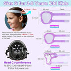 Kids Bike Helmet with DIY Stickers and Knee Pads Elbow Pads Wrist Guard Set for Ages 3-8-14 Toddler Boys Girls Helmet for Roller Skates Cycling Skateboarding Bicycle Scooter