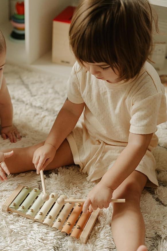 Xylophone, Montessori Musical Toy for Toddlers and Young Kids with a Modern Boho Aesthetic, Perfect in a Nursery, Playroom or as a Gender Neutral Baby and Birthday Gift