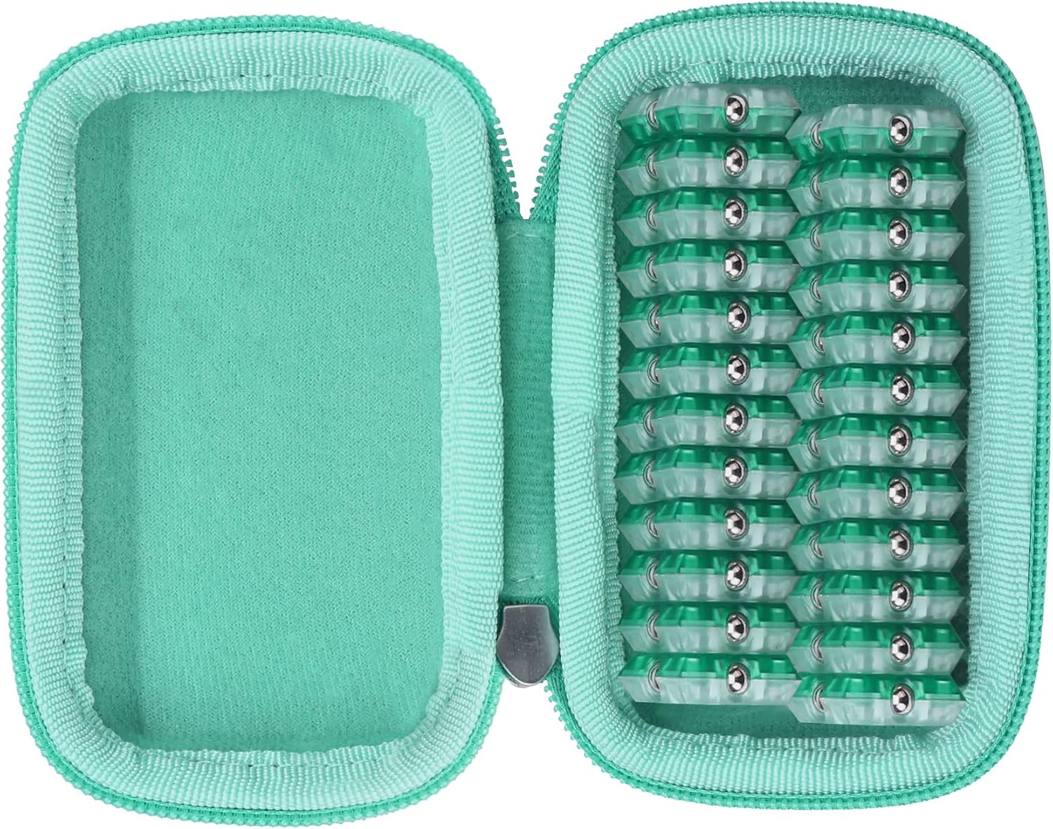 khanka Hard Carrying Case Replacement for Speks Geode Magnetic Fidget Sphere - Pentagons 12-Piece Set - Slate, Holds 24 pieces Magnetic Fidget Sphere, Case Only (Teal)