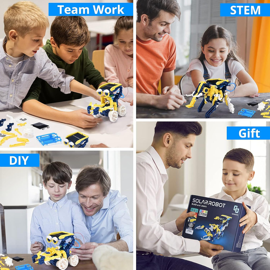 STEM Projects 11-in-1 Solar Robot Toy for Kids Ages 8-12, Science Kits Educational Robotics to Build, Christmas Birthday Gifts for 8 9 10 11 12 13 14 Year Old Boys Girls Teens.