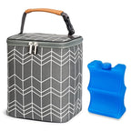 BreastMilk Cooler Bag with Ice Pack Fits 4 Baby Bottles Up to 9 Ounce, Large Baby Bottle Bag Fits for Nursing Mom Daycare