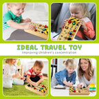 TenFans Montessori Busy Board with 8 LED Light Modes - Sensory Toys for 1-3 Year Olds & Airplane Travel, Wooden Activity Board Develops Fine Motor Skills
