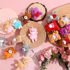 Zhanmai 100 Pcs Mini Plush Stuffed Animal Bulk Small Animal Toys Keychain Party Favors Easter Egg Stuff for Kids Birthday Valentine Carnival Classroom Prizes Gift Goodie Bag Filler(Bear)