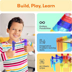 12 Piece Support Column Expansion Supporting Pack for Magnetic Race CarTrack Magnet Tile Building Block Construction Kit Education Toy Boys Girls STEM Puzzle Toy Kids Boy Girl Toddler 3+ PicassoTiles
