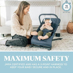 Baby Delight Alpine Deluxe Portable Bouncer, Infant, 0 – 6 Months, Quilted Indigo