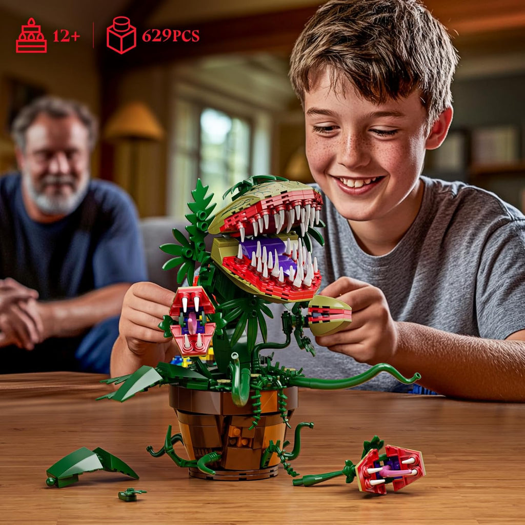 Piranha Plant Audrey II 2 Building Blocks Set, Toys Kit Horrors Flower Shop Decoration Gift for Tv Film Fans Families Friends 12+ On Halloween Birthday Christmas