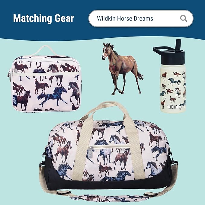 Wildkin ECO rPET 17-inch Large Backpack – Sustainable, Padded, Adjustable – Horse Dreams