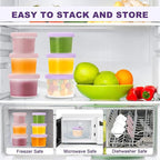 Silicone Baby Food Containers with Date-Tracking Lids, 6-Pack Reusable Snack Containers Food Storage Jars for Infants, Microwave, Dishwasher & Freezer Safe, 3 Sizes